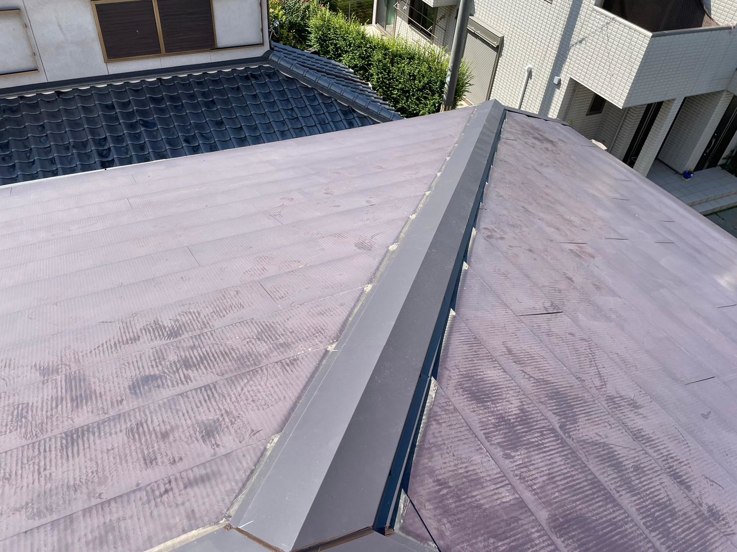 姫路市　棟包み板金交換 風災害　棟板金